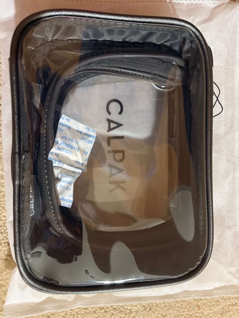 New CALPAK Small Clear Cosmetic Travel Case - Steel - Picture 2 of 13